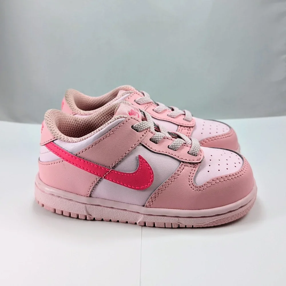 Nike Dunk Low Triple Pink (TDE) DH9761-600 SIZE 8C TODDLER Worn‎ Once